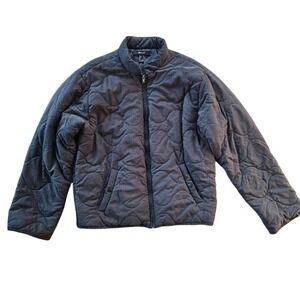 Forever 21 Quilted Bomber Jacket‎ Womens L Black Onion Quilt Zip Up Streetwear